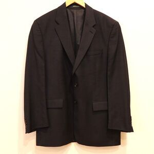 RALPH LAUREN mens wool cashmere blazer plaid dark navy 44R 2 button sports jackt